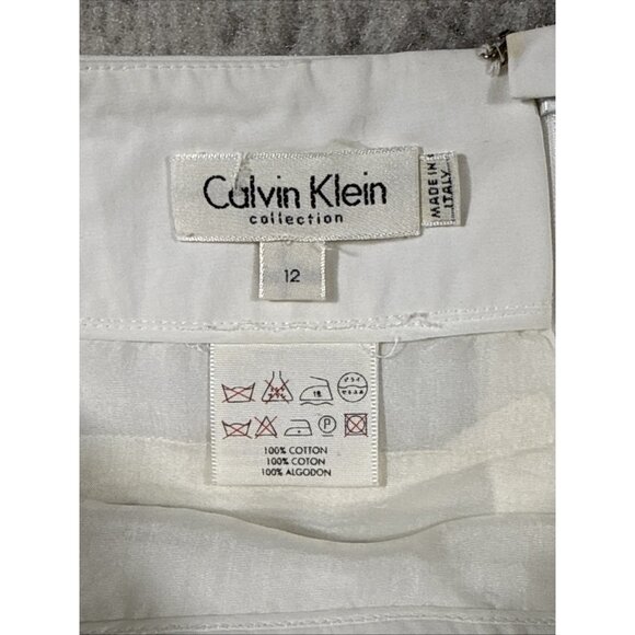 Calvin Klein Collection Skirt Womens Size 12 White Vintage Made In Italy Zip - Picture 9 of 12